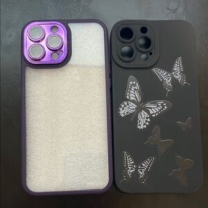 Purple and Black Butterfly Phone Case iphone 13 pro max